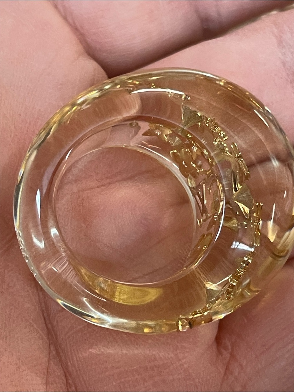 Louis Vuitton Berg COA included Inclusion ring clear resin embeddedgold monogram - Picture 7 of 9